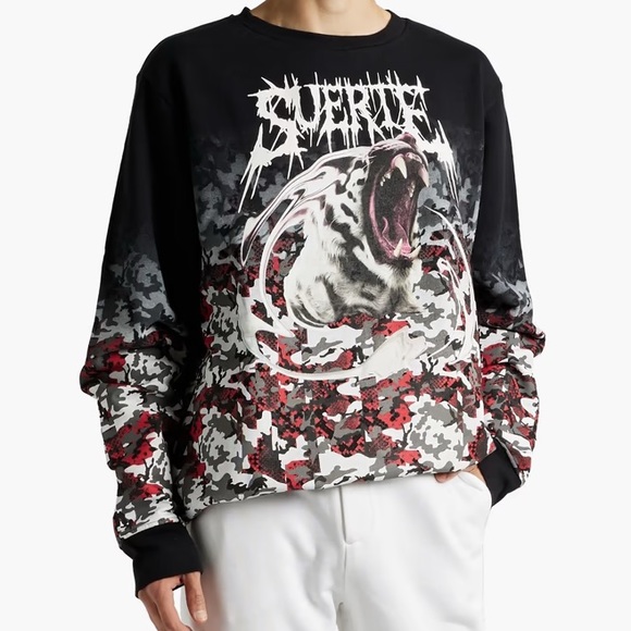 MARCELO BURLON Printed French cotton-terry sweatshirt